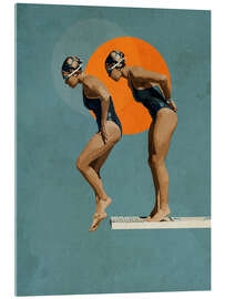 Tableau en verre acrylique Swimmer in sequence