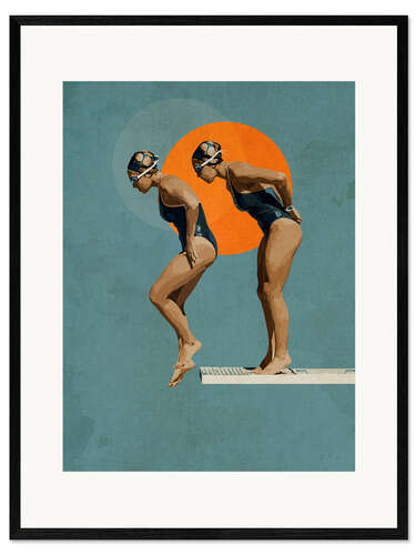 Stampa artistica con cornice Swimmer in sequence