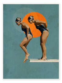 Wall print Swimmer in sequence - Layla Oz