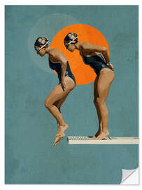 Sticker mural Swimmer in sequence