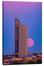 Canvas-taulu University giant in Leipzig with full moon - Martin Wasilewski
