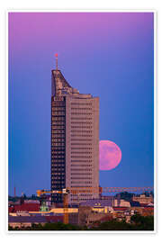 Wall print University giant in Leipzig with full moon - Martin Wasilewski