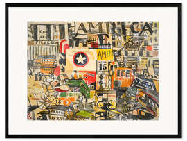 Impresión de arte enmarcada Escena callejera de Nueva York, 1920 - Joaquín Torres García