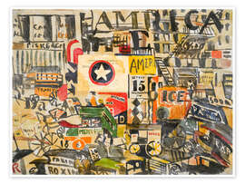 Billede New York street scene, 1920 - Joaquín Torres García