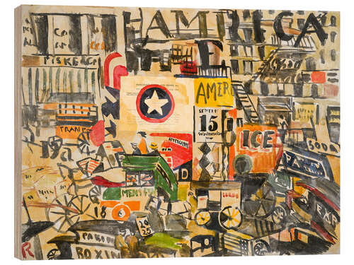 Quadro de madeira New York street scene, 1920