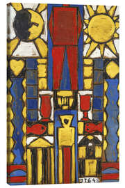 Canvas print Construction with sun and moon, 1948 - Joaquín Torres García