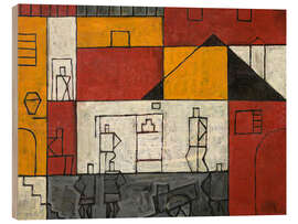 Obraz na drewnie Rue no. 2 - Constructivist Landscape - Joaquín Torres García