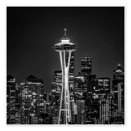 Wall print Seattle skyline at night - Melanie Viola