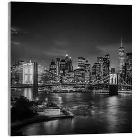 Tableau en bois New York City night impression - Melanie Viola