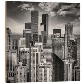 Holzbild Blick über Seattle Downtown - Melanie Viola