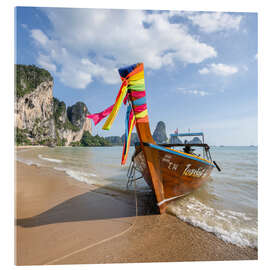 Acrylic print Longtail Boot am Tonsai Strand, Thailand - Jan Christopher Becke