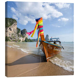 Canvastavla Longtail Boot am Tonsai Strand, Thailand - Jan Christopher Becke