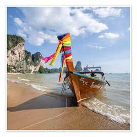 Wall print Longtail Boot am Tonsai Strand, Thailand - Jan Christopher Becke