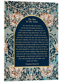 Tableau en verre acrylique The Man in the Arena - Theodore Roosevelt's Quote - Mod Pop Deco