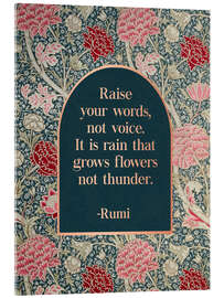 Tableau en verre acrylique Raise Your Words - Rumi's quote - Mod Pop Deco