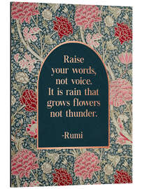Aluminium print Raise Your Words - Rumi's quote - Mod Pop Deco