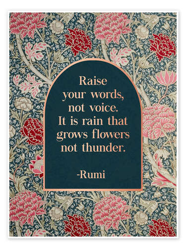 Poster Raise Your Words - Rumi's quote