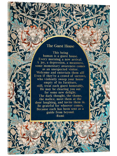 Tableau en verre acrylique The Guest House - Rumi's quote