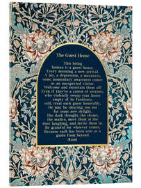 Tableau en verre acrylique The Guest House - Rumi's quote - Mod Pop Deco