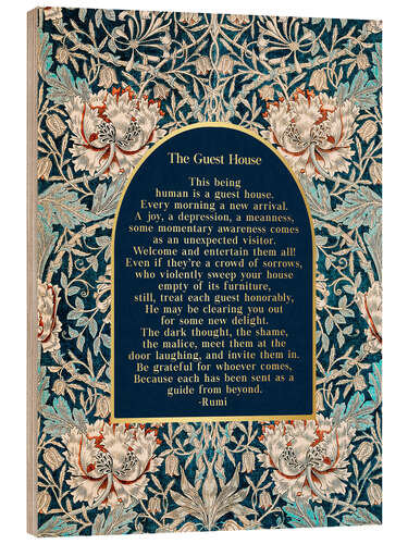 Holzbild The Guest House - Rumis Zitat