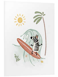 Quadro em PVC Zebra Girl Surfing - Urchin Bay