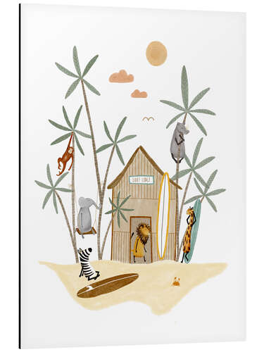 Aluminium print Surf Lodge Animals