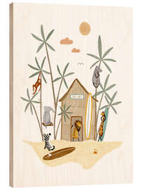 Cuadro de madera Surf Lodge Animals - Urchin Bay