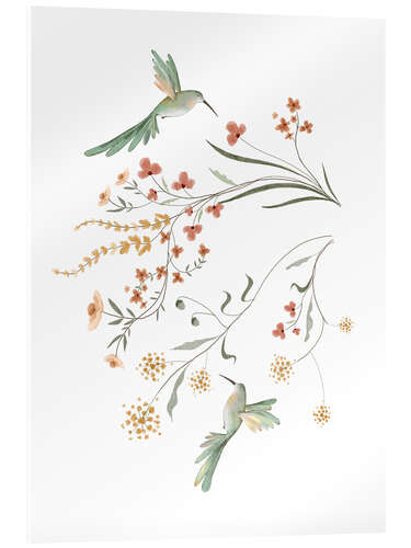 Acrylglasbild Kolibri Aquarell