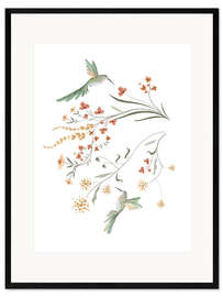 Impresión de arte enmarcada Hummingbird Watercolor - Urchin Bay