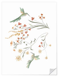 Autocolante decorativo Hummingbird Watercolor