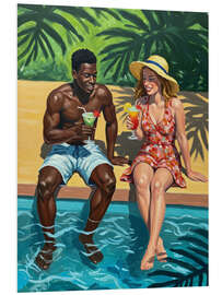 Hartschaumbild Getränke am Pool