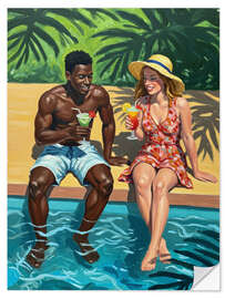 Wandsticker Getränke am Pool