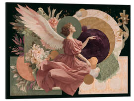 Stampa su vetro acrilico Angelic journey between planets and flowers - Niphion