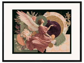 Impresión de arte enmarcada Angelic journey between planets and flowers - Niphion