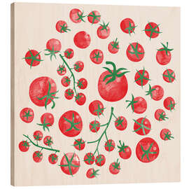 Wood print Tomatoes