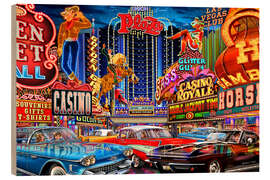 Tableau en bois Vintage Las Vegas - Michael Fishel