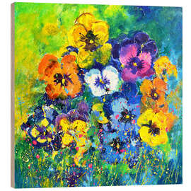 Obraz na drewnie Pansies - Pol Ledent