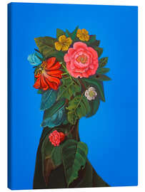 Quadro em tela Botanical portrait with peony - Natasha Lelenco