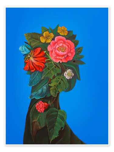 Poster Botanical portrait with peony