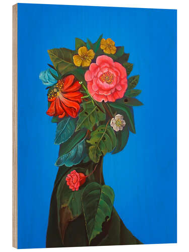 Cuadro de madera Botanical portrait with peony