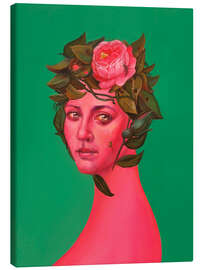 Canvas-taulu Madonna-Esque Portrait with Rose Crown and Spider - Natasha Lelenco