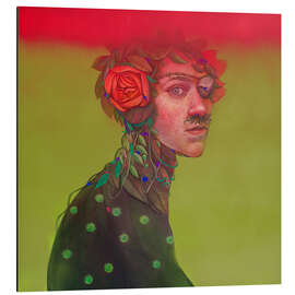 Obraz na aluminium Masked Portrait with Roses and Vines - Natasha Lelenco