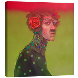 Lienzo Masked Portrait with Roses and Vines - Natasha Lelenco