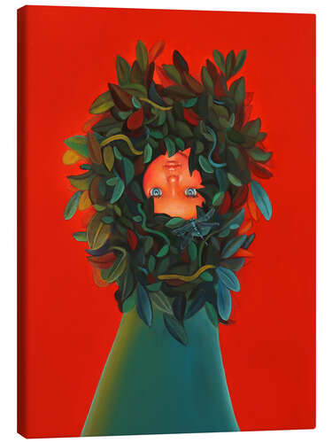 Lienzo Upside Down Face in Leaf Crown