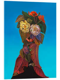 Quadro em acrílico Botanical Silhouette of Flowers and Snails - Natasha Lelenco