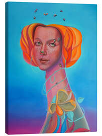 Quadro em tela Surreal Portrait of an Orange-Haired Woman with Bees - Natasha Lelenco