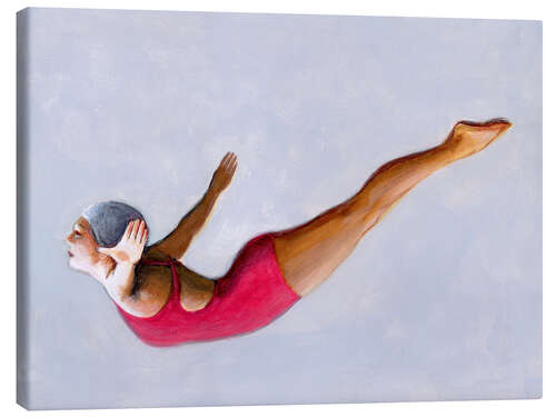 Canvas print Swan Diver in Red