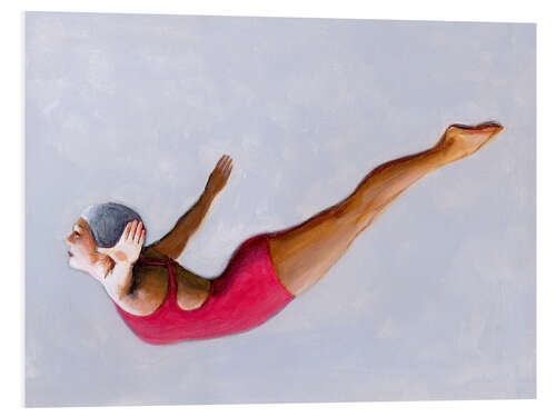 Foam board print Swan Diver in Red