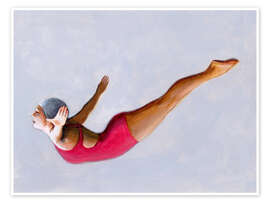 Wall print Swan Diver in Red - Sarah Morrissette