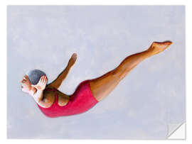 Vinilo para la pared Swan Diver in Red - Sarah Morrissette